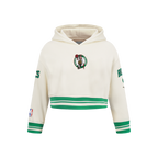 NBA BOSTON CELTICS RETRO CLASSIC CHANDAIL À CAPUCHON EN MOLLETON CÔTELÉ POUR FILLE JUNIOR (COQUILLE D'ŒUF/VERT KELLY)