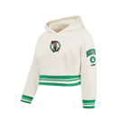 NBA BOSTON CELTICS RETRO CLASSIC CHANDAIL À CAPUCHON EN MOLLETON CÔTELÉ POUR FILLE JUNIOR (COQUILLE D'ŒUF/VERT KELLY)