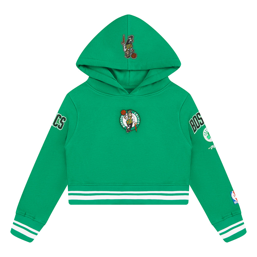 NBA BOSTON CELTICS RETRO CLASSIC CHANDAIL À CAPUCHON EN MOLLETON CÔTELÉ POUR FILLE JUNIOR (VERT KELLY)