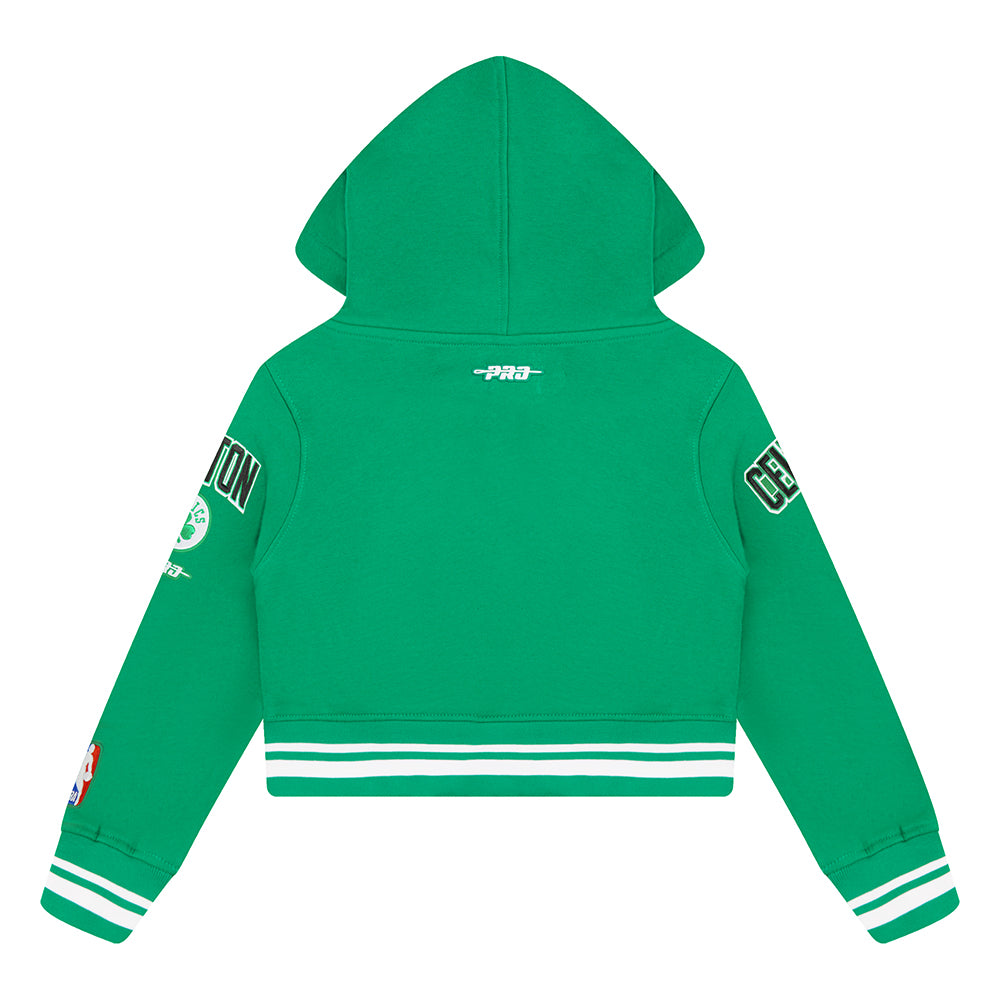 NBA BOSTON CELTICS RETRO CLASSIC CHANDAIL À CAPUCHON EN MOLLETON CÔTELÉ POUR FILLE JUNIOR (VERT KELLY)