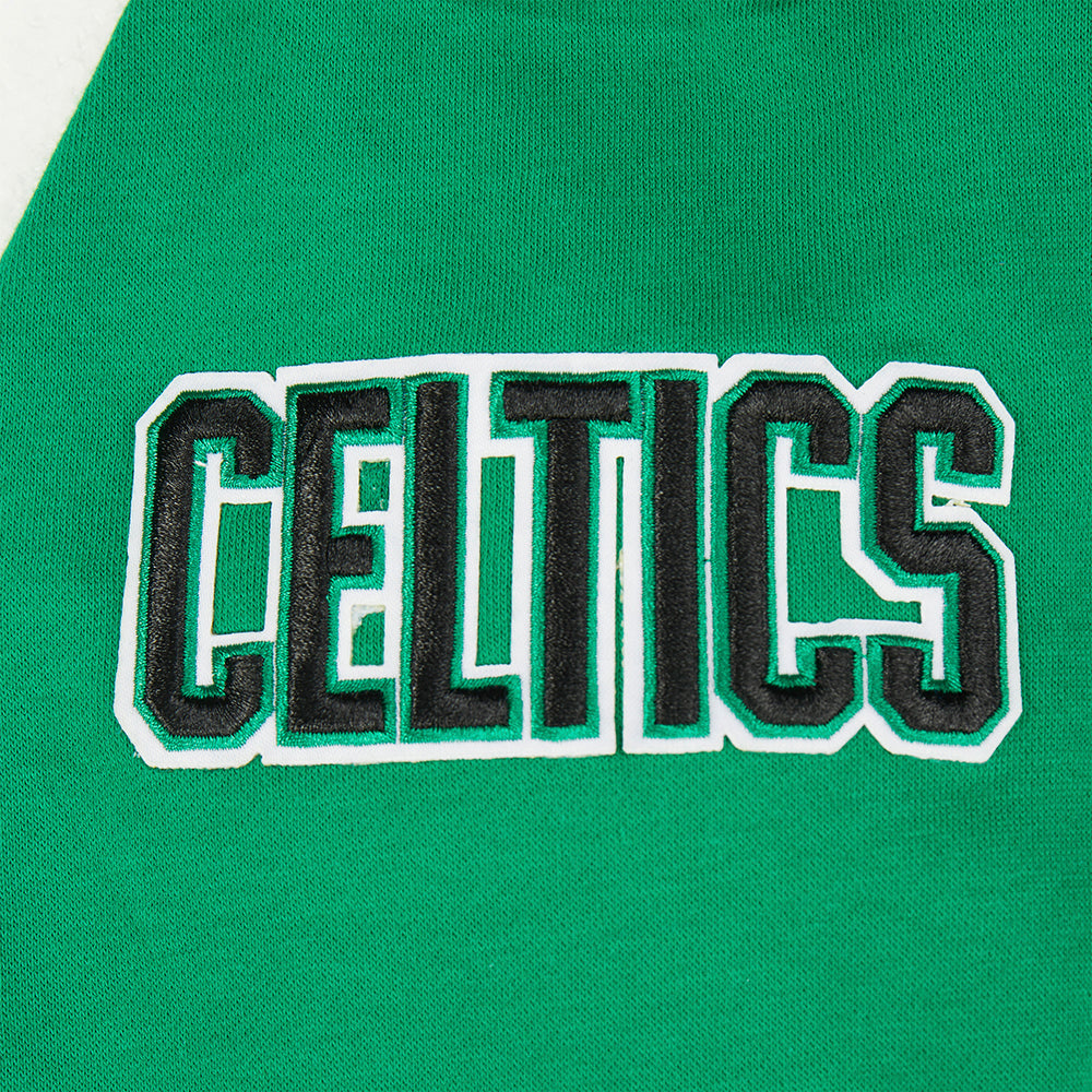 NBA BOSTON CELTICS RETRO CLASSIC CHANDAIL À CAPUCHON EN MOLLETON CÔTELÉ POUR FILLE JUNIOR (VERT KELLY)