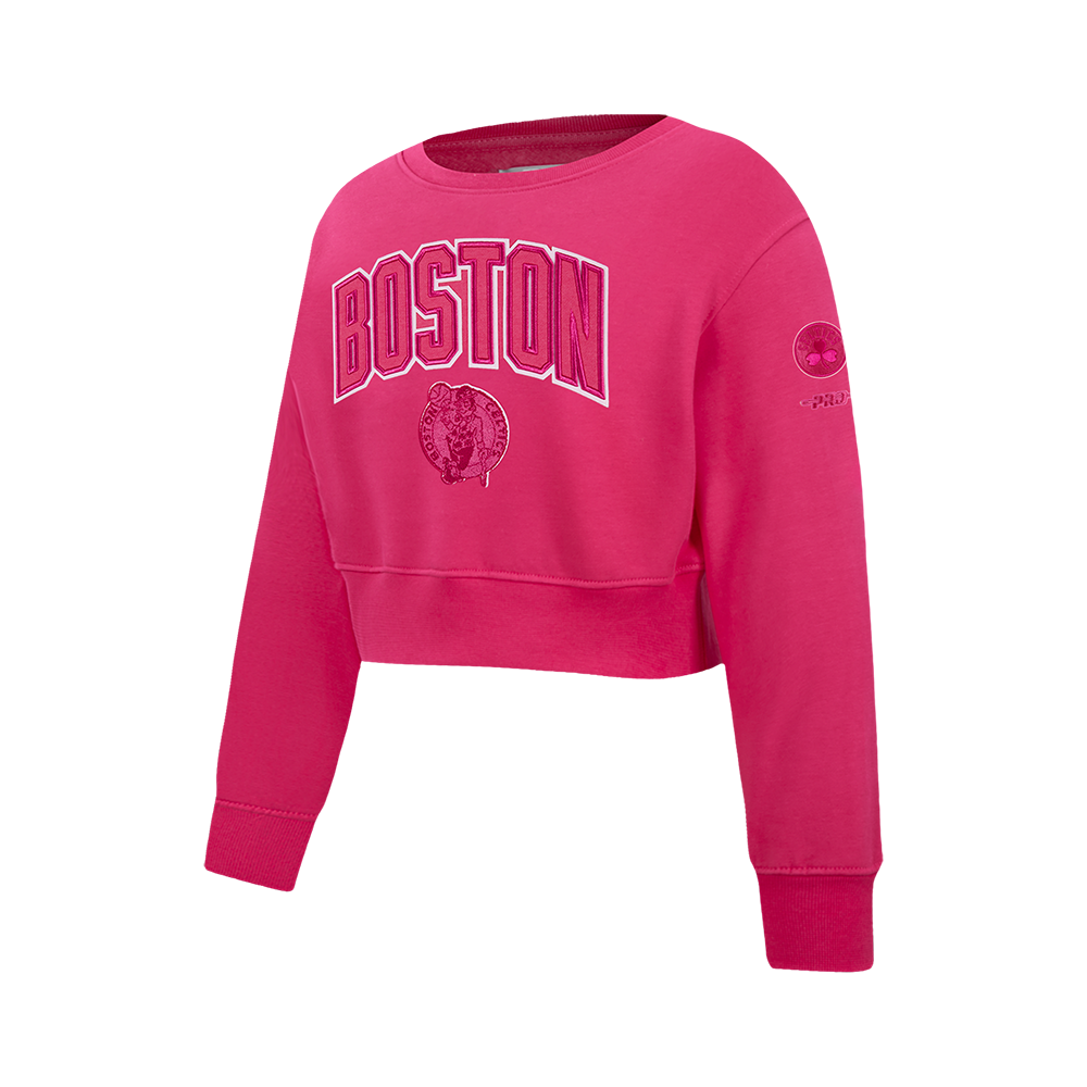 NBA BOSTON CELTICS TRIPLE PINK BIG GIRL'S FLC CREWNECK (BEETROOT PURPLE)