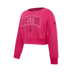 NBA BOSTON CELTICS TRIPLE PINK BIG GIRL'S FLC CREWNECK (BEETROOT PURPLE)