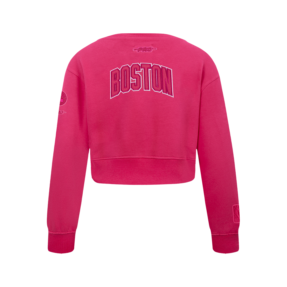 NBA BOSTON CELTICS TRIPLE PINK BIG GIRL'S FLC CREWNECK (BEETROOT PURPLE)