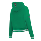 NBA BOSTON CELTICS RETRO CLASSIC WOMEN'S RIB CROPPED PULLOVER HOODIE (KELLY GREEN)