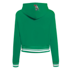 NBA BOSTON CELTICS RETRO CLASSIC WOMEN'S RIB CROPPED PULLOVER HOODIE (KELLY GREEN)