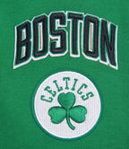 NBA BOSTON CELTICS RETRO CLASSIC WOMEN'S RIB CROPPED PULLOVER HOODIE (KELLY GREEN)