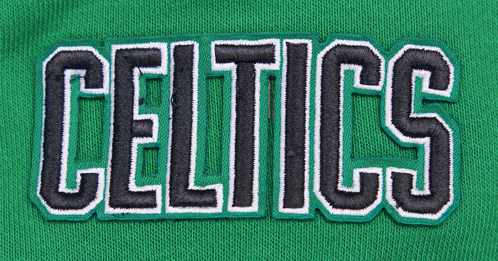 NBA BOSTON CELTICS RETRO CLASSIC WOMEN'S RIB CROPPED PULLOVER HOODIE (KELLY GREEN)
