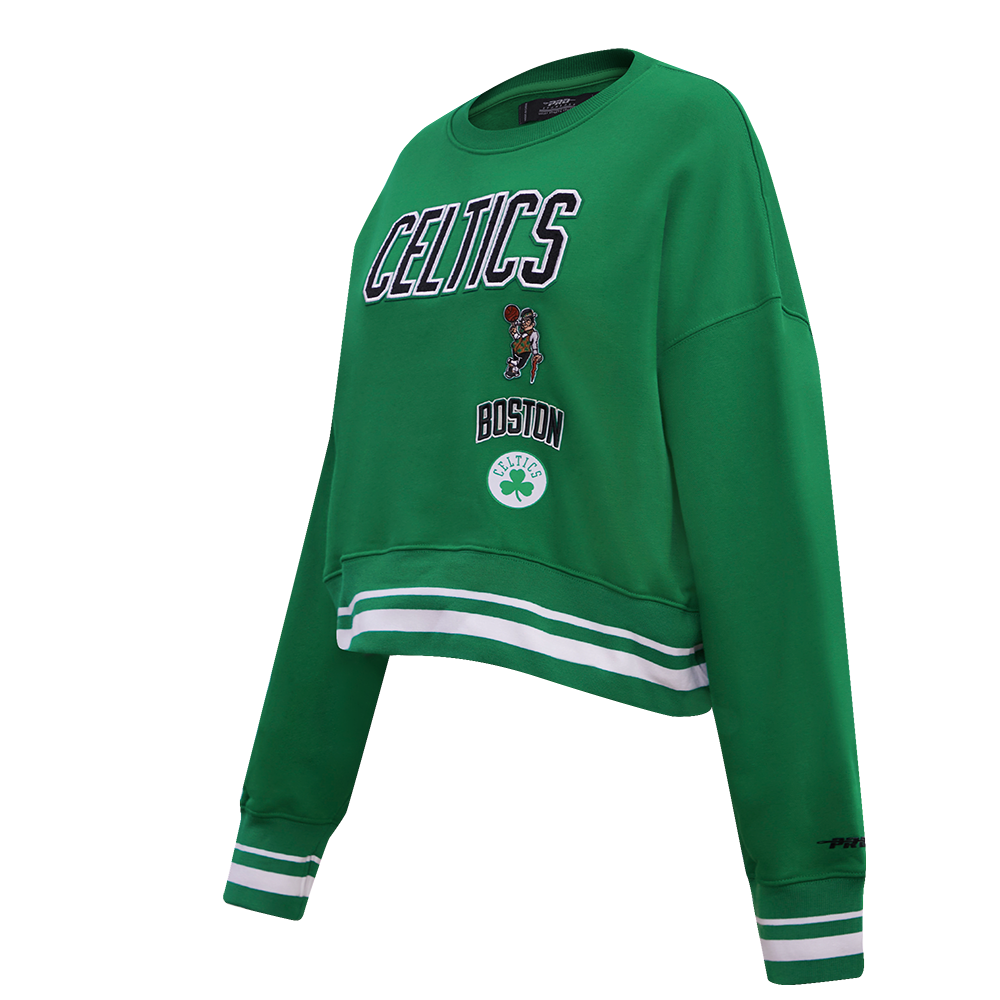 NBA BOSTON CELTICS RETRO CLASSIC WOMEN'S RIB CREWNECK (KELLY GREEN)
