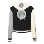 NBA BOSTON CELTICS REVERSE FRENCH TERRY WOMEN'S CROPPED FULL ZIP HOODIE (BLACK/GRAY/EGGSHELL)