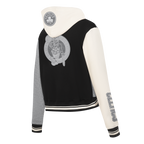 NBA BOSTON CELTICS REVERSE FRENCH TERRY WOMEN'S CROPPED FULL ZIP HOODIE (BLACK/GRAY/EGGSHELL)