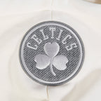 NBA BOSTON CELTICS REVERSE FRENCH TERRY WOMEN'S CROPPED FULL ZIP HOODIE (BLACK/GRAY/EGGSHELL)