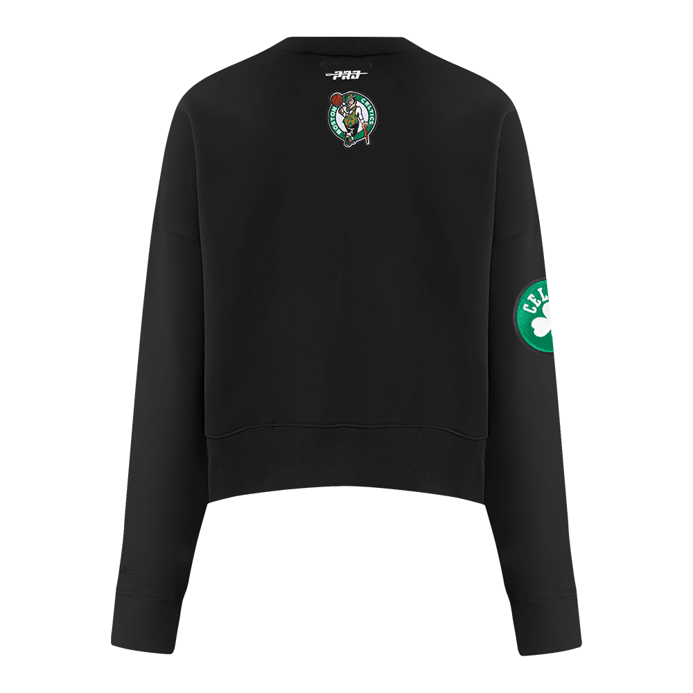 NBA BOSTON CELTICS GAME DAY CLASSICS WOMEN'S DOUBLE KNIT CREWNECK (BLACK)