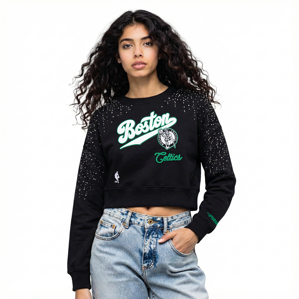 NBA BOSTON CELTICS LEGACY WOMEN'S FLC CREWNECK (BLACK)
