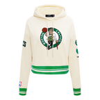 NBA BOSTON CELTICS RETRO CLASSICS CHANDAIL À CAPUCHON COURT POUR FEMME (COQUILLE D'ŒUF/VERT KELLY)
