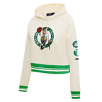 NBA BOSTON CELTICS RETRO CLASSICS CHANDAIL À CAPUCHON COURT POUR FEMME (COQUILLE D'ŒUF/VERT KELLY)