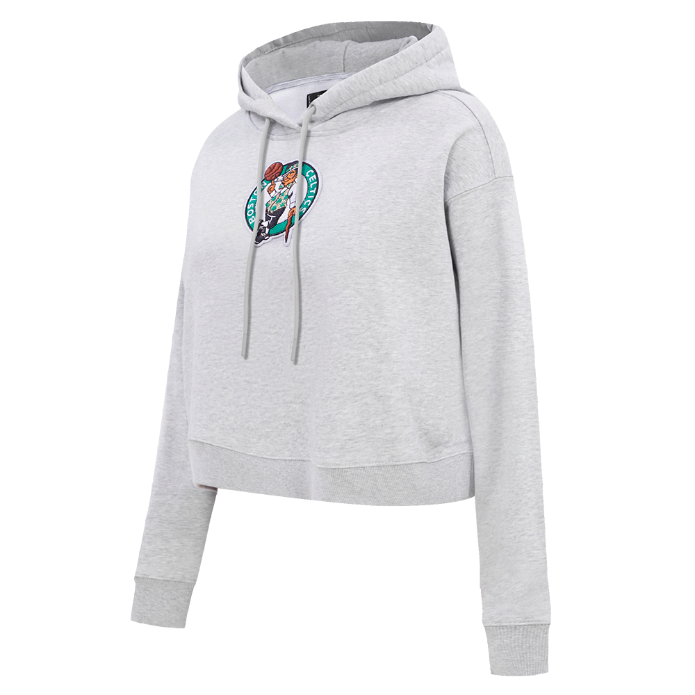 NBA BOSTON CELTICS CLASSIC WOMEN'S CROPPED PULLOVER HOODIE (HEATHER GREY)
