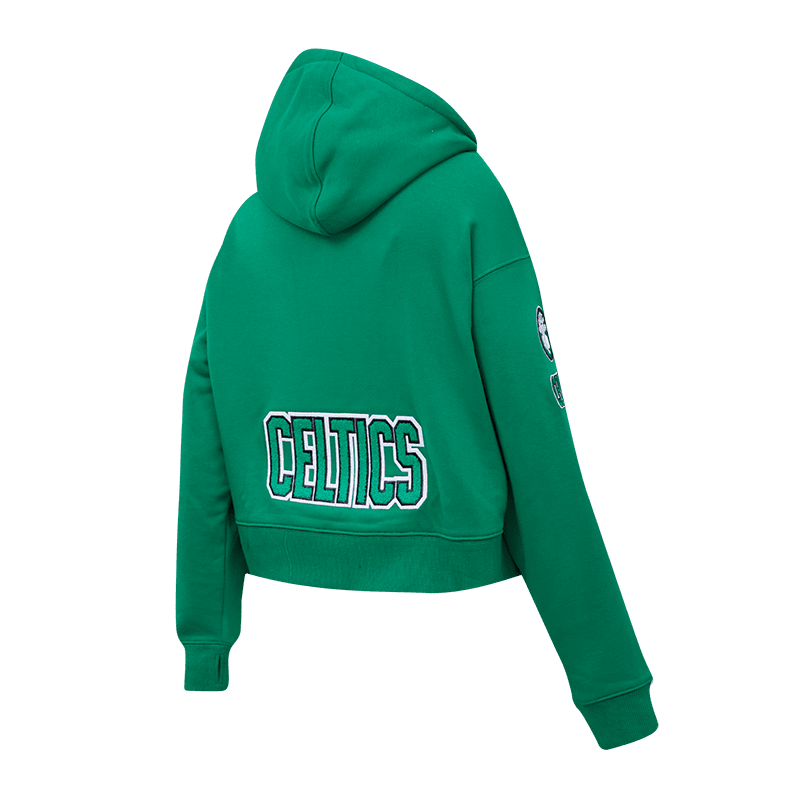 NBA BOSTON CELTICS CLASSIC WOMEN'S CROPPED PULLOVER HOODIE (KELLY GREEN)