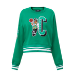 NBA BOSTON CELTICS MASHUP WOMEN'S RIB CREWNECK (KELLY GREEN)