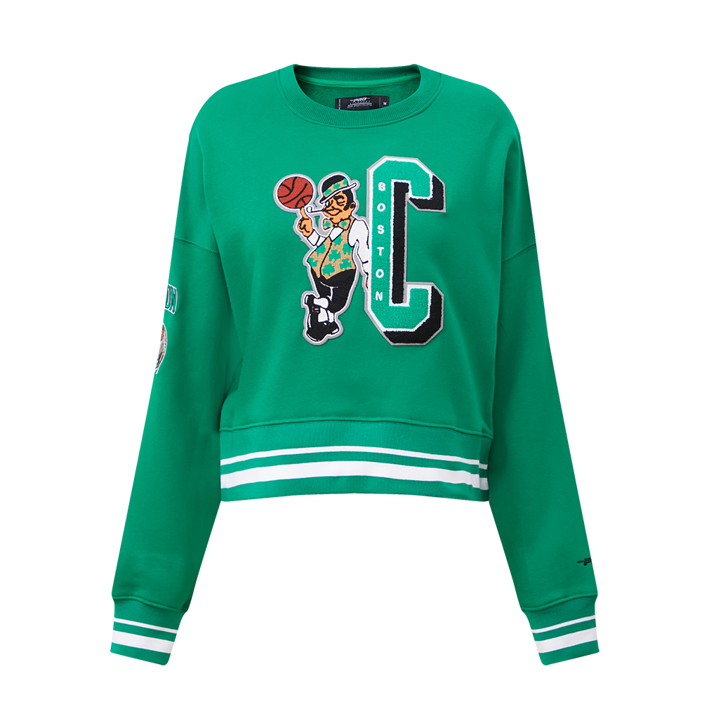 NBA BOSTON CELTICS MASHUP WOMEN'S RIB CREWNECK (KELLY GREEN)