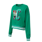 NBA BOSTON CELTICS MASHUP WOMEN'S RIB CREWNECK (KELLY GREEN)