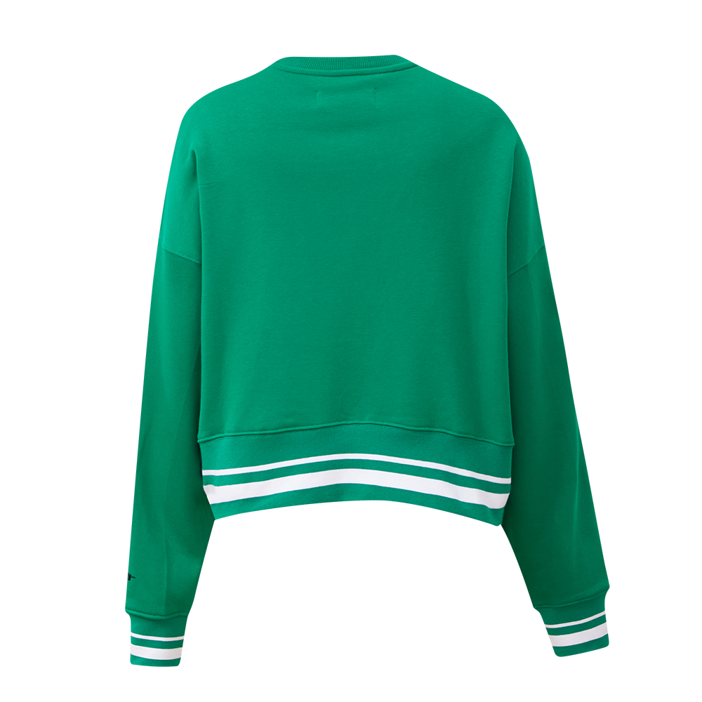 NBA BOSTON CELTICS MASHUP WOMEN'S RIB CREWNECK (KELLY GREEN)