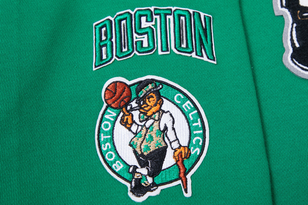 NBA BOSTON CELTICS MASHUP WOMEN'S RIB CREWNECK (KELLY GREEN)