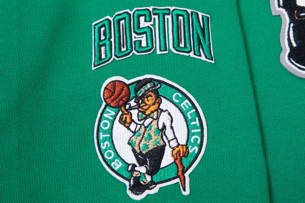 NBA BOSTON CELTICS MASHUP WOMEN'S RIB CREWNECK (KELLY GREEN)
