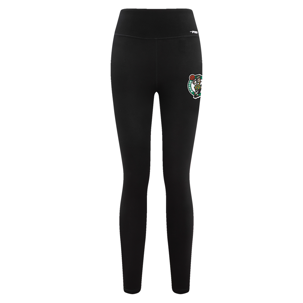 NBA BOSTON CELTICS SCRIPT TAIL WOMEN'S HIGH WAIST JERSEY LEGGING (BLACK)