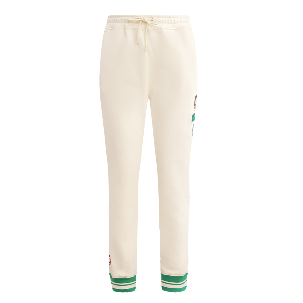 NBA BOSTON CELTICS RETRO CLASSIC WOMEN'S RIB SWEATPANT (EGGSHELL/ KELLY GREEN)