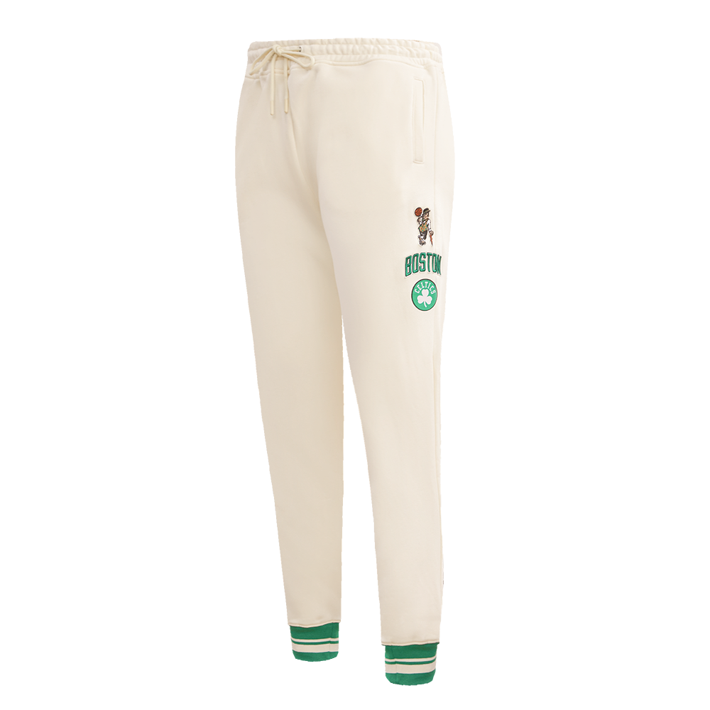 NBA BOSTON CELTICS RETRO CLASSIC WOMEN'S RIB SWEATPANT (EGGSHELL/ KELLY GREEN)