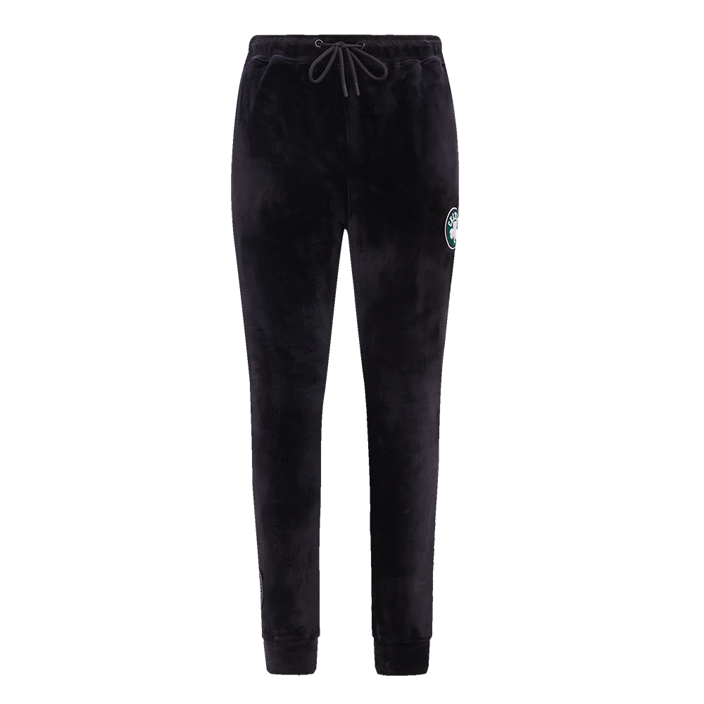 NBA BOSTON CELTICS CLASSIC HIGH RISE WOMEN'S VELOUR JOGGER (BLACK)