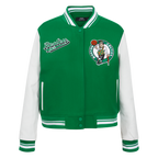 NBA BOSTON CELTICS SCRIPT TAIL WOMEN'S WOOL VARSITY JACKET (KELLY GREEN/ WHITE)