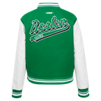 NBA BOSTON CELTICS SCRIPT TAIL WOMEN'S WOOL VARSITY JACKET (KELLY GREEN/ WHITE)