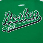 NBA BOSTON CELTICS SCRIPT TAIL WOMEN'S WOOL VARSITY JACKET (KELLY GREEN/ WHITE)