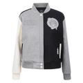 NBA BOSTON CELTICS REVERSE FRENCH TERRY WOMEN'S WOOL VARSITY JACKET (BLACK/GRAY/EGGSHELL)