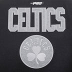 NBA BOSTON CELTICS REVERSE FRENCH TERRY WOMEN'S WOOL VARSITY JACKET (BLACK/GRAY/EGGSHELL)