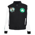 NBA BOSTON CELTICS CLASSIC BLOUSON COLLÉGIAL EN LAINE POUR FEMME (NOIR/BLANC)