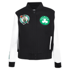 NBA BOSTON CELTICS CLASSIC BLOUSON COLLÉGIAL EN LAINE POUR FEMME (NOIR/BLANC)