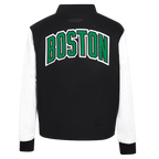 NBA BOSTON CELTICS CLASSIC BLOUSON COLLÉGIAL EN LAINE POUR FEMME (NOIR/BLANC)