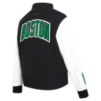 NBA BOSTON CELTICS CLASSIC BLOUSON COLLÉGIAL EN LAINE POUR FEMME (NOIR/BLANC)