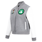 NBA BOSTON CELTICS CLASSIC WOMEN'S WOOL VARSITY JACKET (HEATHER GREY/WHITE)