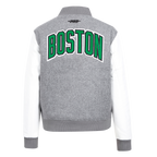 NBA BOSTON CELTICS CLASSIC WOMEN'S WOOL VARSITY JACKET (HEATHER GREY/WHITE)