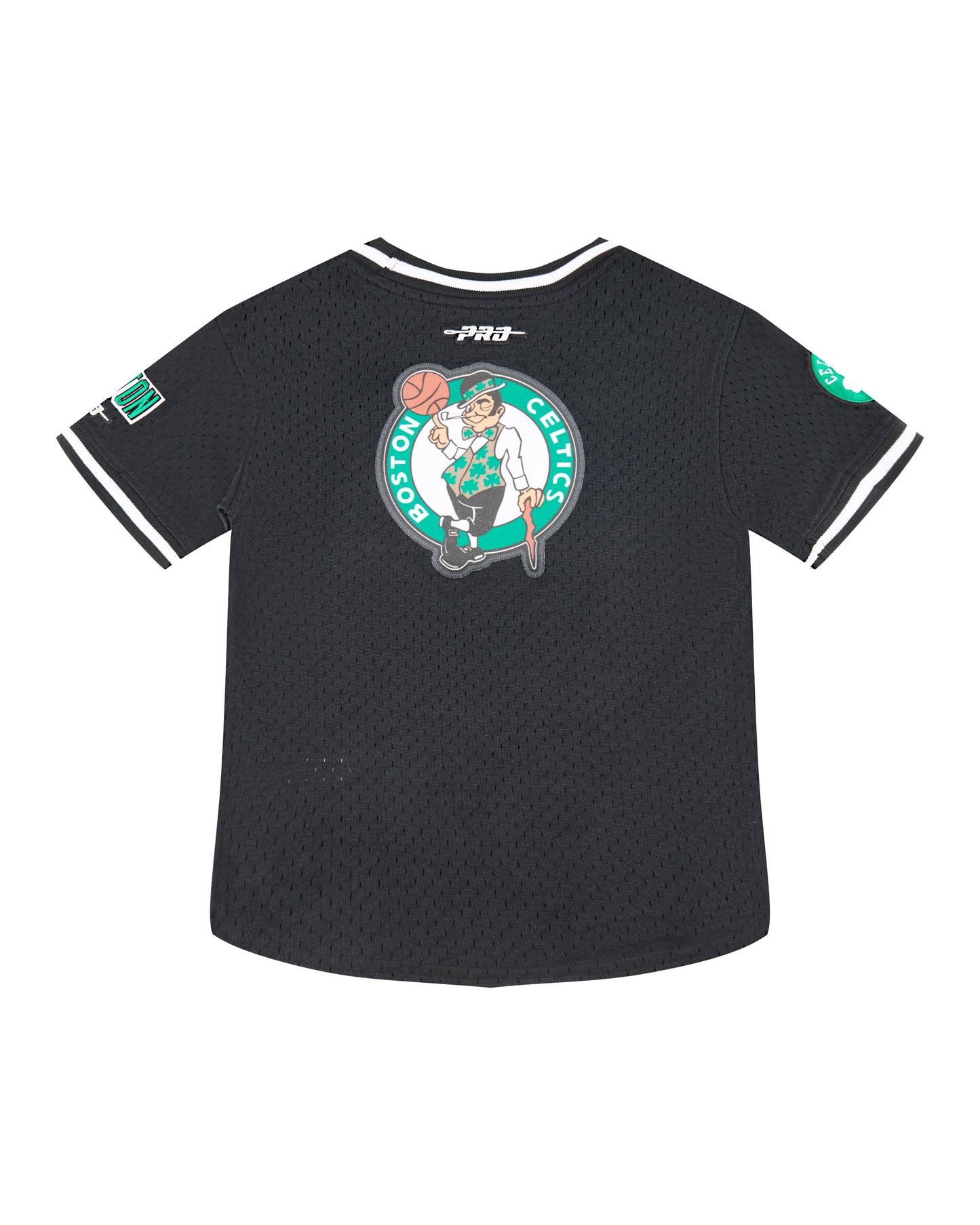 NBA BOSTON CELTICS CLASSIC LITTLE BOYS SHORT SLEEVE MESH TEE (BLACK)