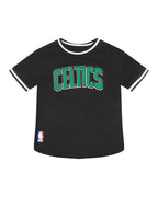 NBA BOSTON CELTICS CLASSIC T-SHIRT CÔTELÉ RAYÉ À MANCHES COURTES POUR GARÇON ENFANT (NOIR)