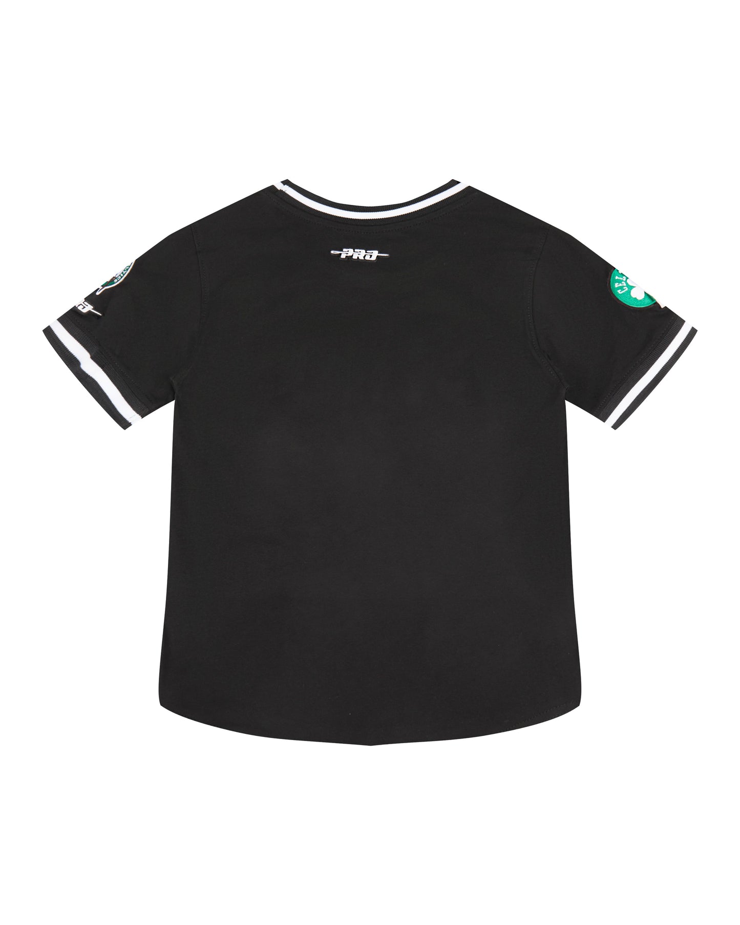 NBA BOSTON CELTICS CLASSIC LITTLE BOYS SHORT SLEEVE STRIPED RIB TEE (BLACK)