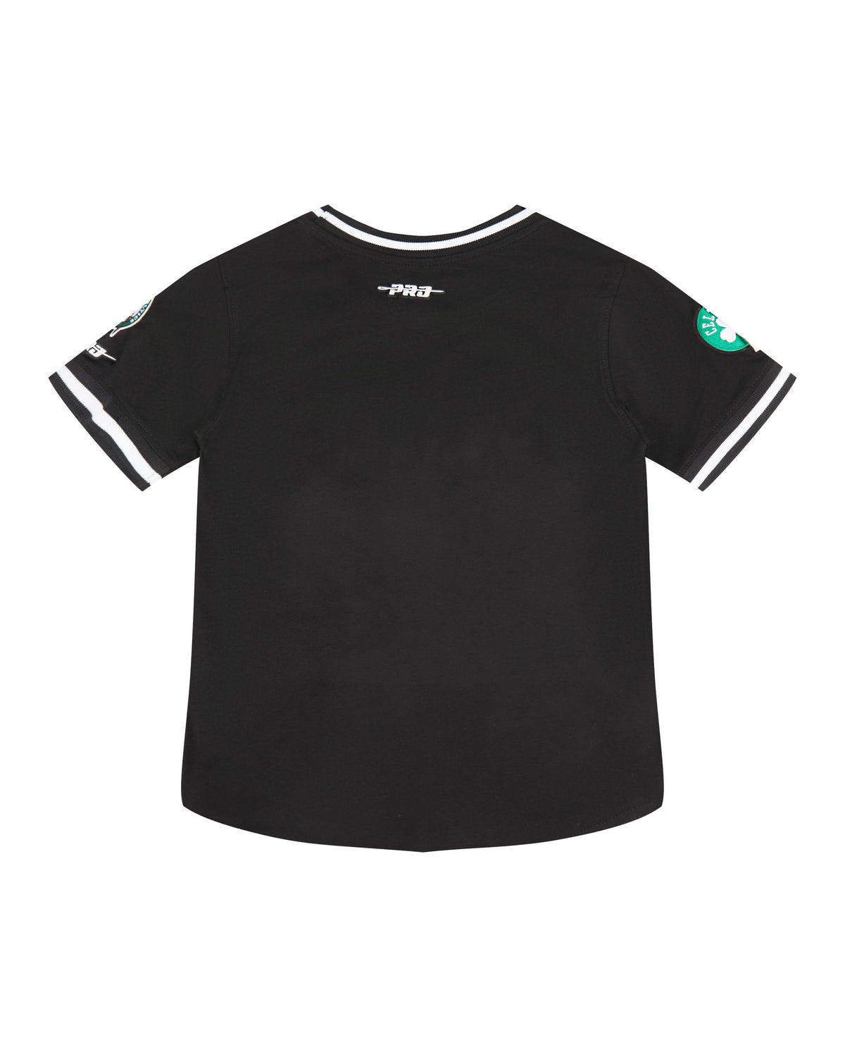 NBA BOSTON CELTICS CLASSIC T-SHIRT CÔTELÉ RAYÉ À MANCHES COURTES POUR GARÇON ENFANT (NOIR)