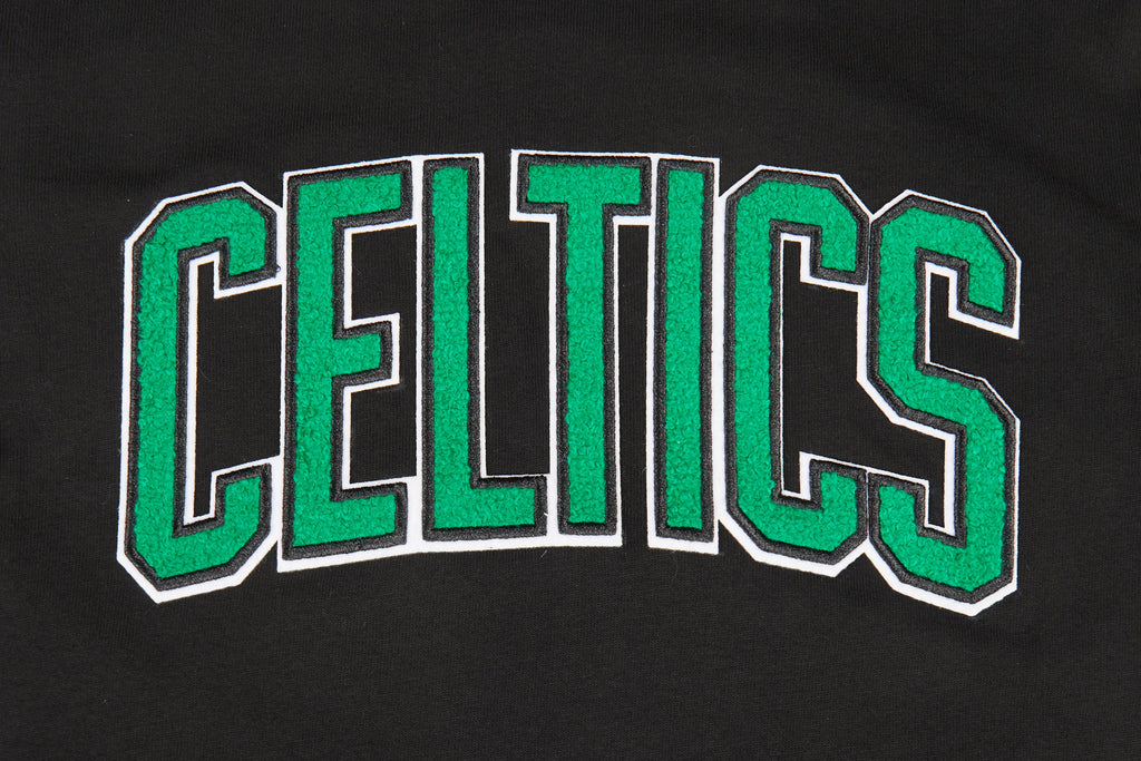 NBA BOSTON CELTICS CLASSIC T-SHIRT CÔTELÉ RAYÉ À MANCHES COURTES POUR GARÇON ENFANT (NOIR)