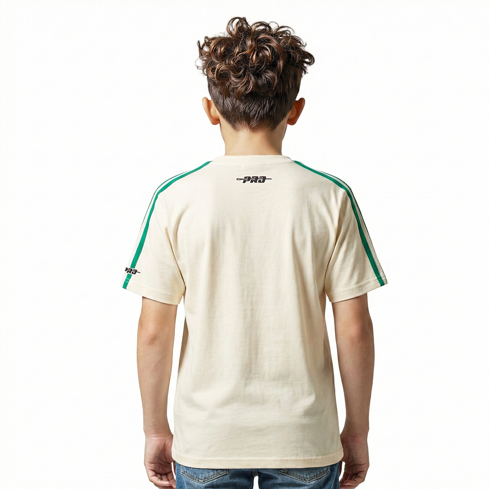 NBA BOSTON CELTICS RETRO CLASSIC LITTLE BOYS SHORT SLEEVE TAPING TEE (EGGSHELL/ KELLY GREEN)