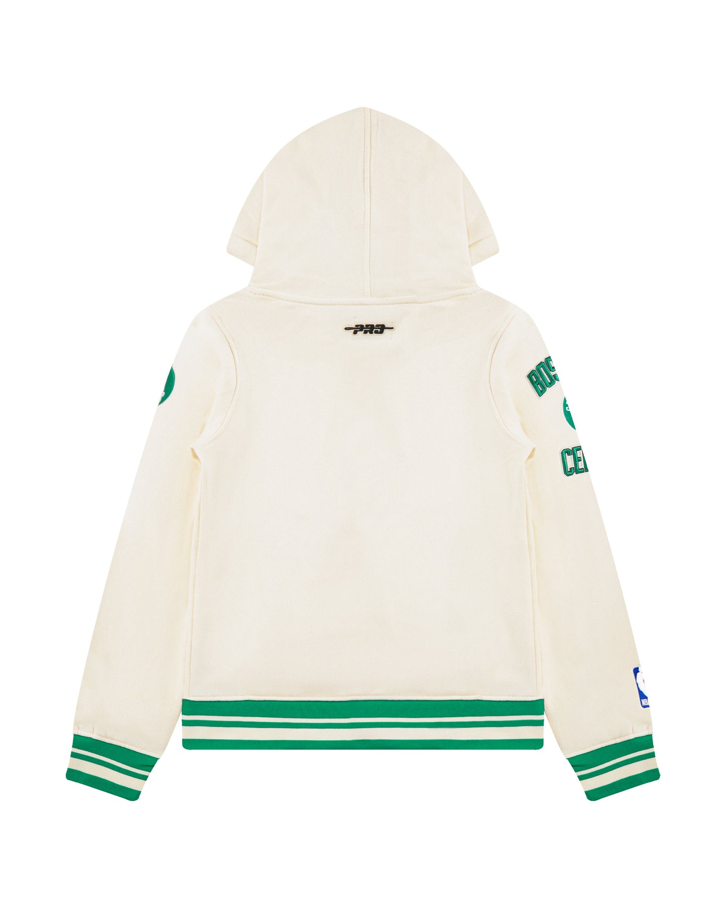 NBA BOSTON CELTICS RETRO CLASSIC LITTLE BOYS RIB FLEECE PULLOVER HOODIE (EGGSHELL/ KELLY GREEN)